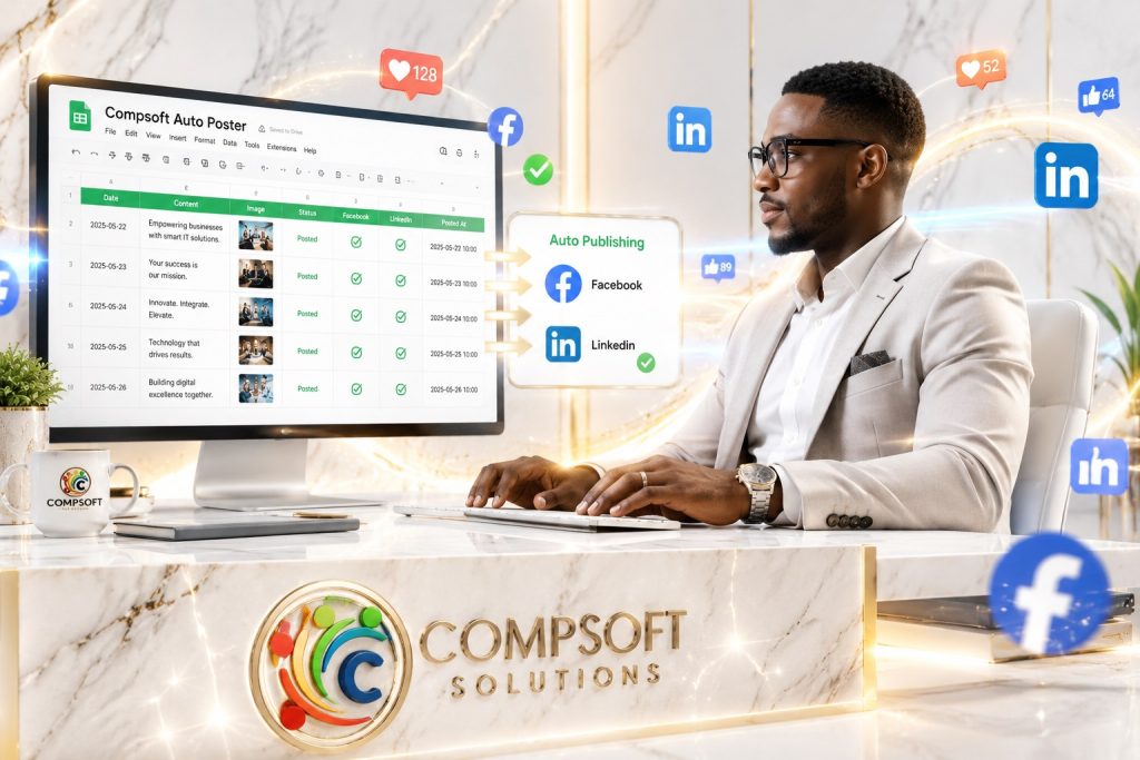 Automated Facebook and LinkedIn posting using Google Sheets — Compsoft Solutions South Africa