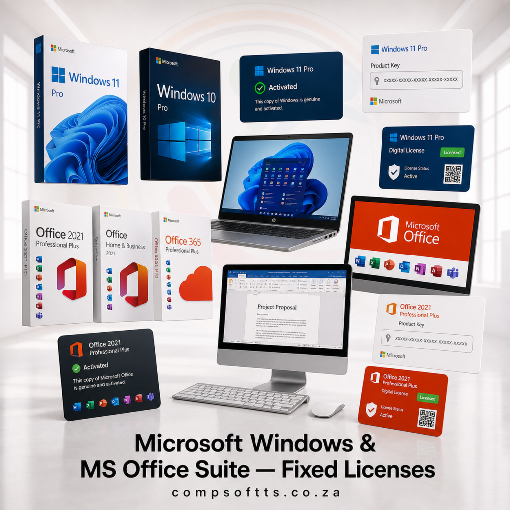 Compsoft Solutions — Microsoft Windows & MS Office Suite Fixed Licenses. Genuine software licensing for your business.